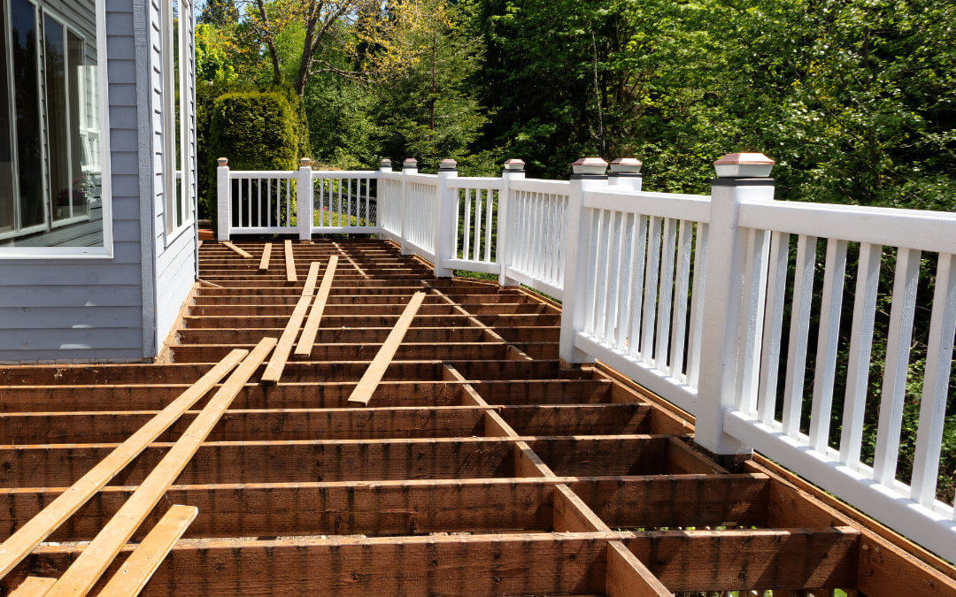 A well-crafted deck under construction, highlighting the expertise and precision of professional deck builders in creating the perfect outdoor space